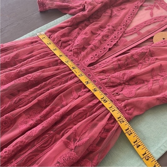 Honey Punch Sheer Floral Lace Overlay Maxi Romper Dress NWT - Picture 11 of 12